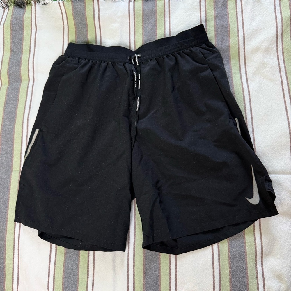 Nike Men’s Black Athletic Shorts with Reflective Swoosh